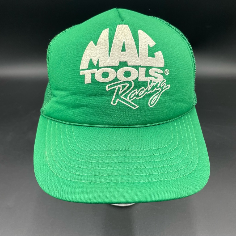 Vintage MAC Tools Racing Trucker Hat Snapback Green Mesh Cap